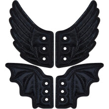 2 paar bedeltjes/schoenvleugels, accessoires compatibel met engelenvleugels, veterdecoratie voor Halloweenlaarzen, skates, sneakers,