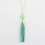 Collana lunga RSAMD in velluto e pelle con ciondolo a nappa e disco inciso con monogramma - Oro e menta 2