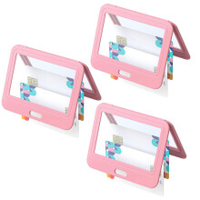 Homerr3Pcs Portatarjetas de identificación, compatible con tarjetas de identificación de oficina, estuche de plástico transparente horizontal de