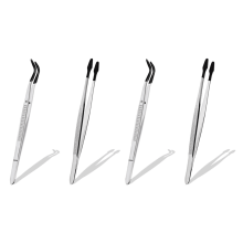 4-teiliges Set Gummispitzen-Pinzetten für Bastelarbeiten, Labor, Industrie, Hobby, Schmuck, Stempel, Kunststoffbox, 15 cm