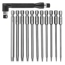 Zestaw bitów Torx o wysokiej twardości, odporny na zużycie i uderzenia, magnetyczny bit gwiazdkowy, stal S2, bit Torx z chwytem sześciokątnym