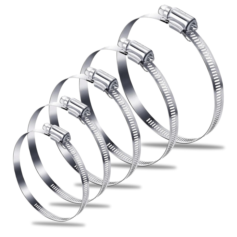 Corrosion Resistant Hose Clamp For Ducting Systems, Adjustable 304 Stainless Steel Pipe Clamp With Leak Proof Seal, Worm Drive Design For Reliable 9009791544602