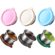 Recipiente para molho de salada para viagem, 6 x 47 ml, ideal para marmita, aço inoxidável e silicone premium, à prova de vazamentos, fácil de