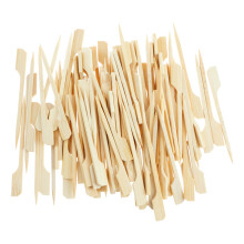 Cocktail Pick for Appetizer Serving, Natural Bamboo Splinter-Free Bamboo Skewers 3.5 Inch Easy To Grip Paddle Shape Smooth Surface for Fruit Kebabs