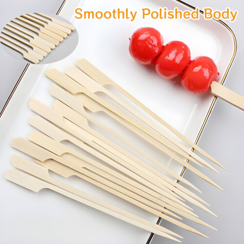 Espetos de bambu para aperitivos e coquetéis, construção durável em bambu, 8,9 cm (3,5 polegadas), palitos de madeira sem farpas, próprios para 1