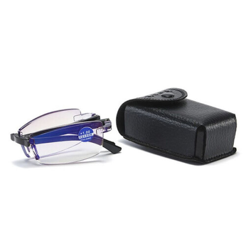 Faltbare Lesebrille, Schwarz, Stärke 400