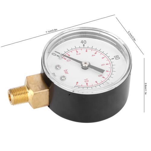 Μανόμετρο πίεσης καυσίμου 0-160PSI, μετρητής κενού 0-11Bar, ανθεκτικός στους κραδασμούς 1