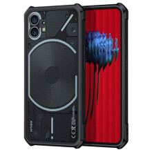 SKALO Nothing Phone (1) Iskunkestävä kirkas hybridikotelo - Musta