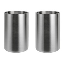 2er-Pack Weinkühler, 1,6 l Edelstahl-Eiskübel, Champagner- und Weinflaschenkühler für Bar, Küche und Zuhause