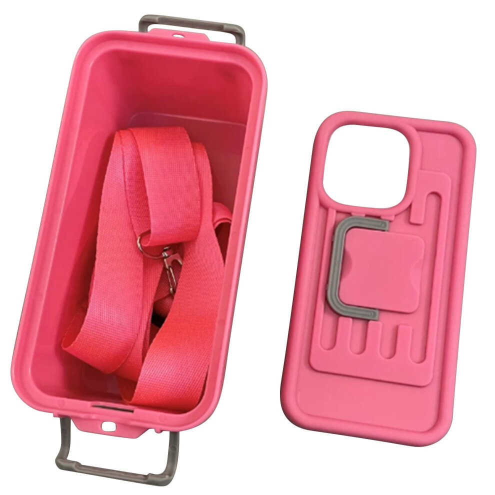 2-In-1 Multifunctional Cosmetic Bag Phone Case, Funny Suitcase Crossbody Purse Compatible With Iphone 16 Red 9448196878286
