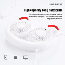 Tragbarer, USB-aufladbarer Nackenventilator mit Bluetooth-Headset zum bequemen Umhängen