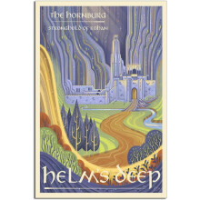 AEFER Vintage Reiseposter – Helms Klamm, Herr der Ringe, Poster, Leinwandbild, Wandbild, moderner Anime-Kunstdruck für Zuhause