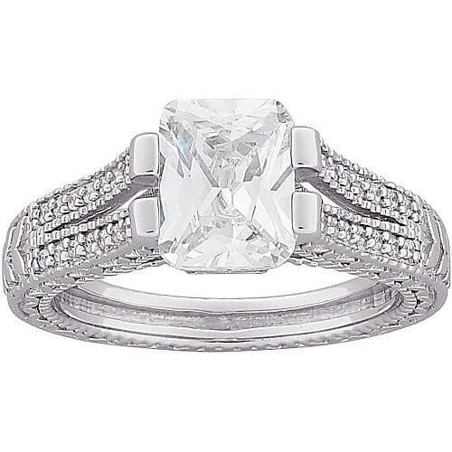 Βραχιόλι CZ Vintage Split 4,6 καρατίων TGW Emerald-Cut από ασήμι 925