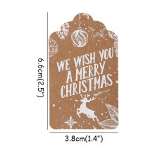 50 pezzi Etichette di carta kraft "Buon Natale, grazie" per albero di Natale, decorazioni per feste di Natale e Capodanno, biglietti regalo per la
