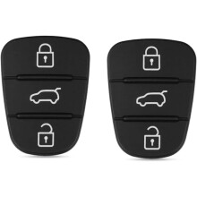 3 Button Key Shell Key Ring Pad Rubber Replacement for Hyundai IX35 I30 Accent Kia K2 K5 Rio, Car Key Shell Auto Parts