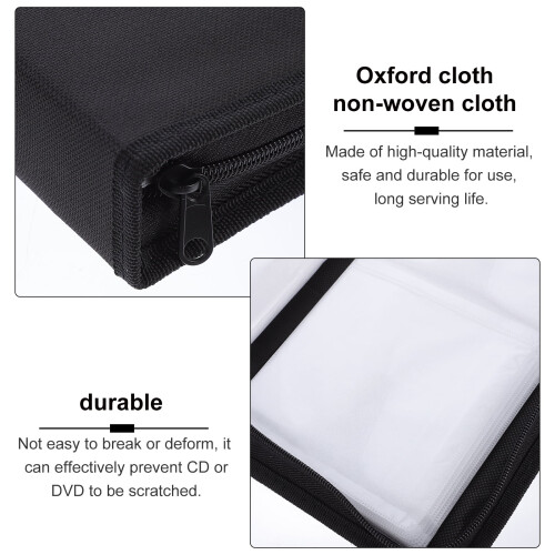 Disc Storage Case DVD Storage Bag CD Holder Zipper Case (80 Capacity) 1