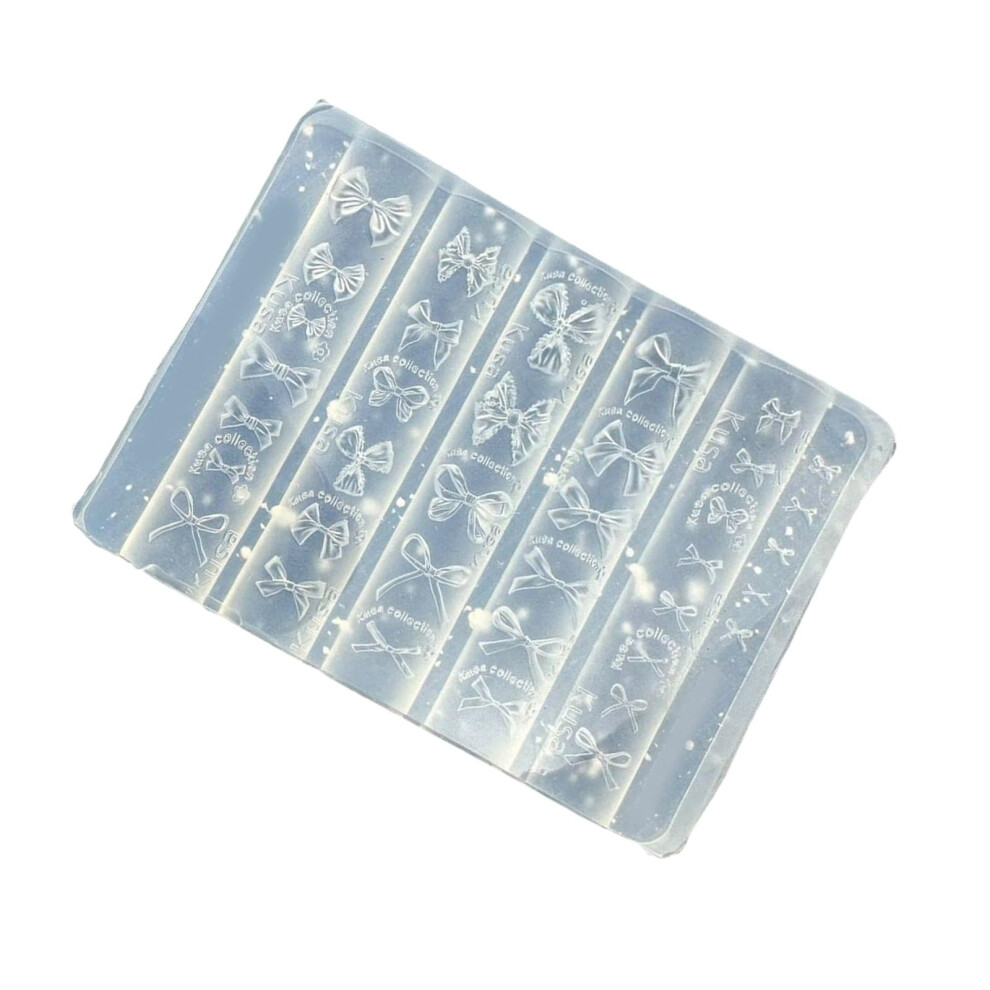 Silicone Bowknot Nail Art Mold with Realistic Patterns, Reusable for Salon and Home Use