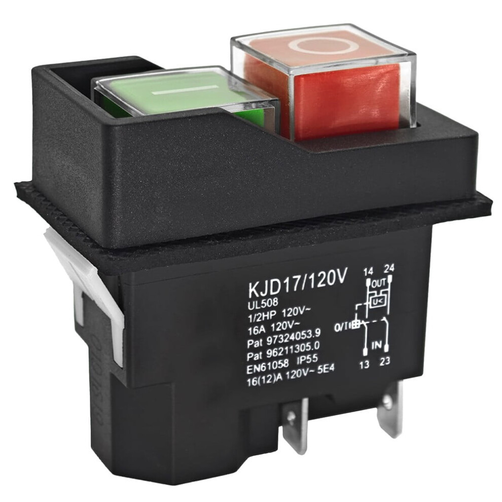 1Pcs Kjd17 Electromagnetic Pushbutton Switch 4Pin 120V/220V 16A For Garden Tools 9004841945101