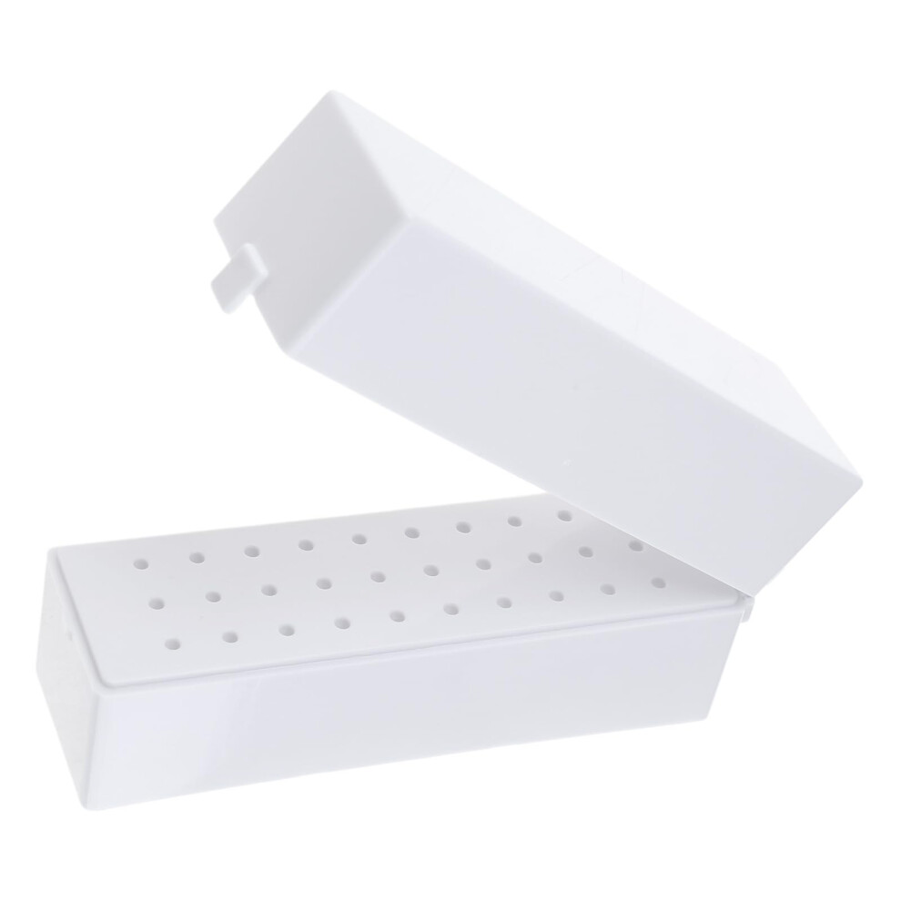 30/48 Hole Nail Drill Bit Holder Storage Box with Dustproof Clamshell Design for Manicure Tools