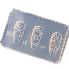 French Bow 3D Nail Art Silicone Mold with Embossed Ice Flower Design, Reusable Manicure Tool
