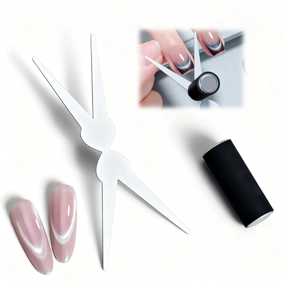 Cat Eye Nail Magnet Tool Set 2PCS with Dual Magnetic Design for Fast Cat Eye Effects and French Tips