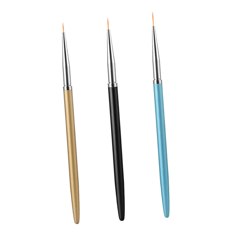 FOYTOKI 3pcs Nail Art Brush Set with Precision Fine Tip for Professional Manicure Designs
