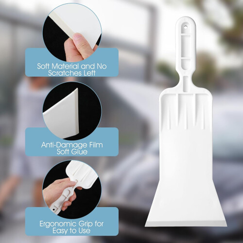 Car Window Tint Tool with Long Handle and Scratch Rubber Tip for Rear Glass and Flat Windows 1