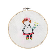 Xubond Laine à crocheter Gamme complète de fils à broder, point de croix, tissu imprimé à motifs floraux, kit de tricot
