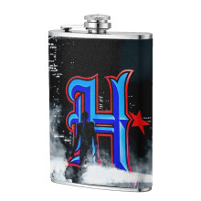 Texans Flagon Hip Flask for Men, 8oz Food-grade Stainless Steel Leather Pocket Flask - Compatible with Outdoor Sports, Camping, Wedding Groomsman