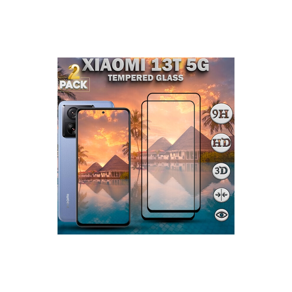 2-Pack Compatible With Xiaomi 13T 5G - Tempered Glass 9H - Super Quality 3D Screen Protector 9048212124641