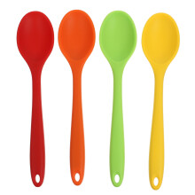 4 Pcs Kitchen Supplies Salad Spoons Soup Multipurpose Silicone Silica Gel Child