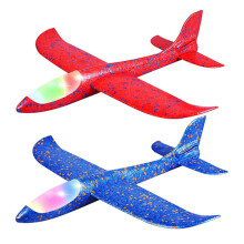 2-Pack LED Light Up Airplane Toys Throwing Foam Airplane Flashing Luminous Glider Outdoor Sports Birthday Party Gifts