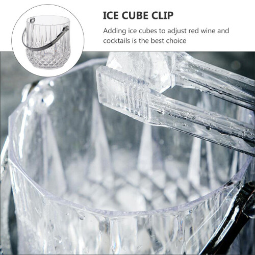 1 Set 2pcs Portable Ice Bucket Plastic Ice Clamp Ice Container (Transparent) 1