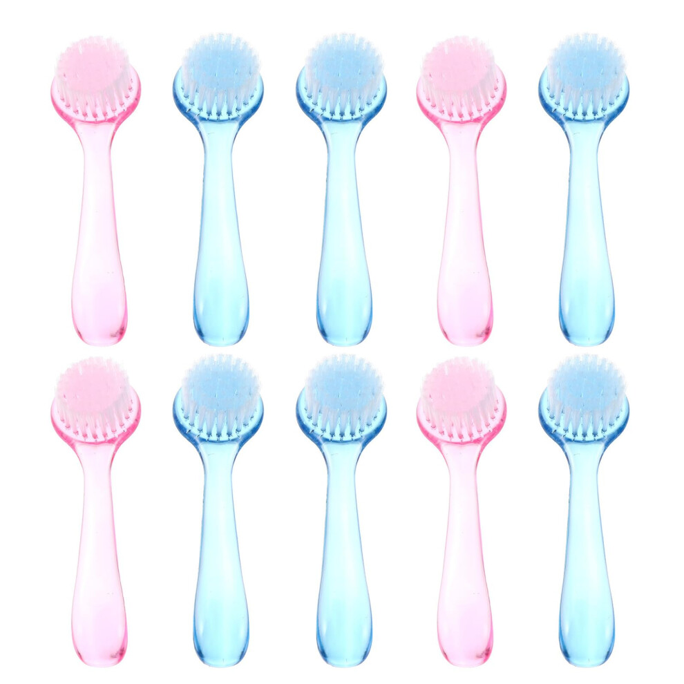 10pcs Long Handle Nail Cleaning Brush with Ergonomic Grip for Manicure and Pedicure Dust Removal
