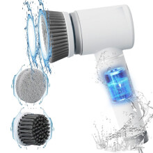 Cepillo eléctrico para juntas Txmfgh: 2 cabezales de cepillo aptos para azulejos de baño, suelo, bañera y cocina (blanco).