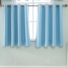 Cortinas térmicas isolantes azuis Honeeladyy, conjunto de 2 painéis por menos de US$ 10, cortinas de cor sólida com bolso para varão para
