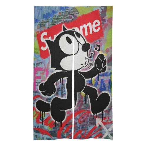 Κουρτίνα πόρτας Felix The Cat, ταπετσαρία κουρτίνας πόρτας συσκότισης 34x57 ιντσών,