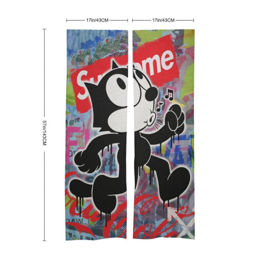 Κουρτίνα πόρτας Felix The Cat, ταπετσαρία κουρτίνας πόρτας συσκότισης 34x57 ιντσών, 1