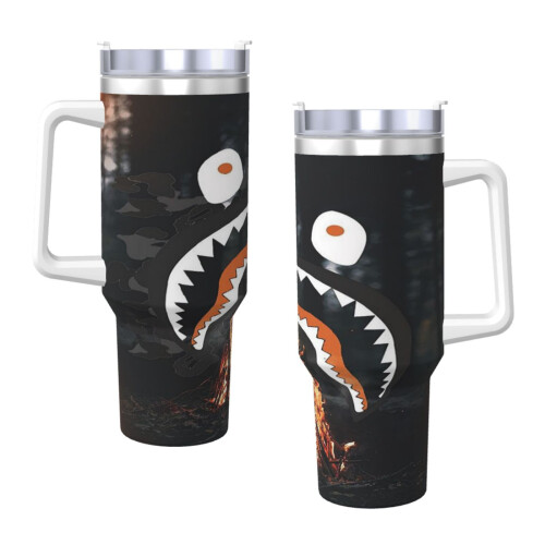 BA_PE40Oz Ποτήρι με λαβή και καλαμάκι, αδιάβροχο, μονωμένο ποτήρι με καπάκι και
