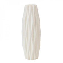 Vaso de plástico estilo origami nórdico JANDEL, imitação de cerâmica, para flores, cesto de flores, decoração de casa, branco.