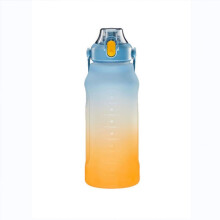 Gourde de 1,9 L (64 oz) avec indicateur de temps et paille, sans BPA, étanche, en Tritan givré, idéale pour le fitness et la salle de sport.