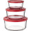 Klassische Glas-Vorratsdosen mit Deckel, Rot, 6er-Set, Modellnummer: 1