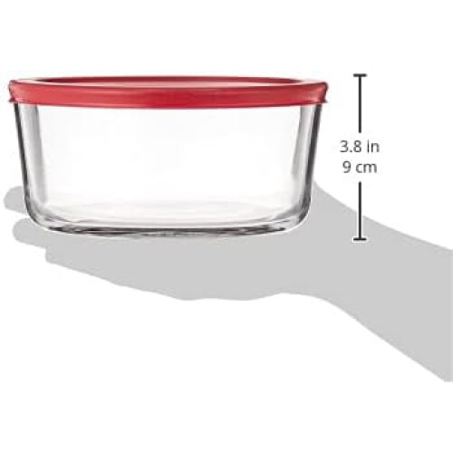 Klassische Glas-Vorratsdosen mit Deckel, Rot, 6er-Set, Modellnummer: 2