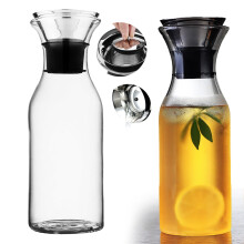 Liquidação! Jarra de vidro Giyblacko com tampa, em vidro borossilicato, ideal para água quente/fria, chá gelado e sucos.