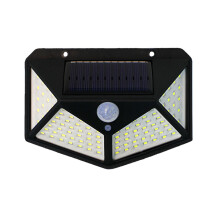 Luminária solar externa com sensor de movimento, 100 LEDs, à prova d'água, para jardim, quintal e caminhos, economia de energia, compatível com