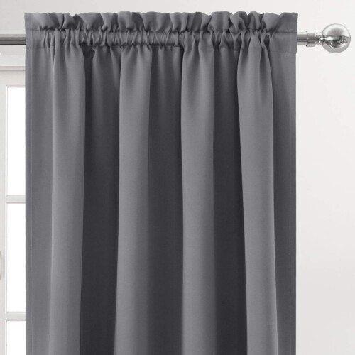 Painéis de Cortina Blackout Cinza 42x84 polegadas - Cortinas com Isolamento Térmico e Bolso para Varão para Quarto e Sala de Estar (2 Painéis) 2