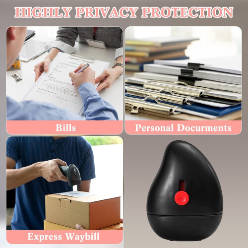 Identity Guardian Roller: Identity Theft Protection Roller Stamp For Document Security, Self-Inking Roller Stamp, Adjustable Length, Privacy 2