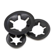 Black Oxide Finished Retaining Rings, Internal Tooth Lock Washers with Corrosion Resistance, Push On Nut Fasteners for Shaft Fixation, Spring Steel