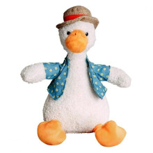 Patinha de pelúcia da Donna Duck em pé, um adorável brinquedo ideal para crianças, decoração e brincadeiras.