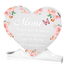 Placa decorativa para a mãe, presente versátil e atencioso, lembrança sincera em acrílico com mensagem inspiradora, material resistente.